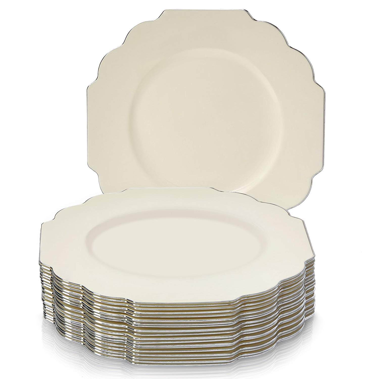 Disposable Plastic Plates Set 20 Dinner Plates for