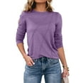 thumbnail image 4 of Fantaslook Long Sleeve Shirts for Women Pleated Crew Neck Casual Tops Fall Fashion Blouses Lightweight Clothes, 4 of 6