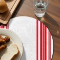thumbnail image 4 of Round Placemats Set of 4 Red Stripes Place Mats Washable Woven Placemat Simple Style Circle Braided Table Mat for Kitchen Dining Table Party Home Decor 15 Inch, 4 of 8