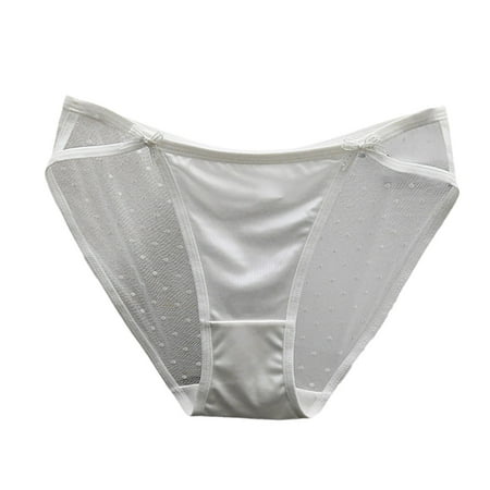 Xiaoxatg Sexy Panties for Women Women s Low Waist Mash Briefs Solid Color Crotch Underwear Panties Silk Thong plus Size