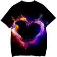 thumbnail image 5 of Camisa de día de San Valentín Mujeres Mujeres blusas de moda Carta redonda amor impresa impresión casual de manga corta tops (m/l/xl) esquí esquí Gafas de esquí, 5 of 5
