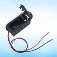 thumbnail image 2 of 9V Professional Battery Holder Case for Active Guitar Bass Pickup Use With Battery Cable(Black), 2 of 7