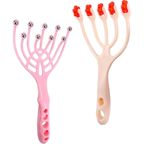 FAMALL 2 PCS Scalp Massager Protable Handheld Head Massager Hair Growth for Deep Relaxation and Stress Relief (2 styles, ball and roller type)