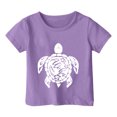 thumbnail image 3 of Hiijoy Big Girls Graphic T Shirt Turtle Print Short Sleeved Crew Neck Tee Shirt Top, 3 of 3