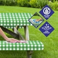 Sorefy Vinyl Picnic Table and Bench Fitted Tablecloth Cover, Checkered