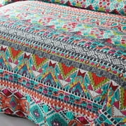 NEWLAKE Cotton Bedspread Queen Quilt Sets Reversible Patchwork Coverlet Set, Boundless Universe Pattern