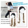thumbnail image 3 of Baseball Cap with Hair Extensions Wig Hat Hair Extensions Wavy Magic Paste Natural Wig Hair for Women Girls, 3 of 6