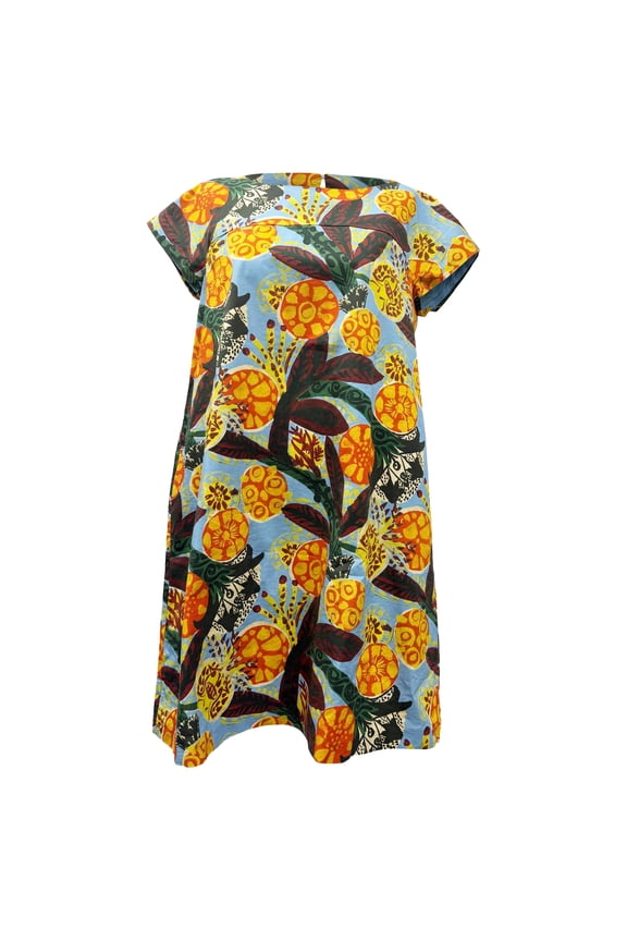 Pre-Owned Weekend Max Mara Printed Mini Dress in Multicolor Cotton