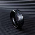 thumbnail image 3 of GENTLEMAN 8mm Black Tungsten Carbide Ring Black/Red/Green/Blue Carbon Fiber Inlay Polished Finish Edges Comfort Fit, 3 of 13
