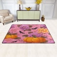thumbnail image 3 of Non-Slip Area Rug 31"x20" Indoor Washable Floor Mats Carpet Printed for Living Room, Bedroom, Home Decor Pink Flowers and Pumpkins, 3 of 7