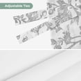 thumbnail image 6 of Boho Gray Flower Tie Up Valance Curtains for Windows, Kitchen Curtains Window Shades, Vintage Farmhouse Leaf Spring Plant Light Filtering Roman Curtain Valances for Bedroom/Bathroom/Cafe 42"x12", 6 of 9