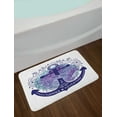 thumbnail image 2 of Vintage Nautical Tattoo Bath Mat, Sailor Watercolor Anchor Pattern, Plush Bathroom Decor Mat with Non Slip Backing, 29.5" X 17.5", Indigo Pale Seafoam, by Ambesonne, 2 of 2