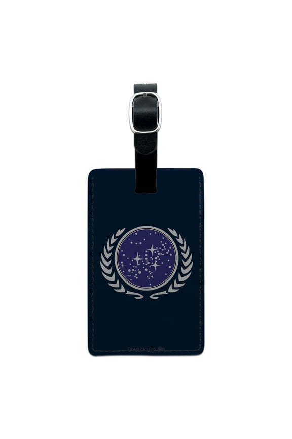 Star Trek Federation Logo Rectangle Leather Luggage Card ID Tag