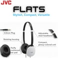 thumbnail image 2 of JVC Flats On-Ear Wired Headphones - HAS160W- Flat Foldable Design - 30mm Driver for Powerful Sound - Soft Ear-Pads for Comfort – Steel Headband - Lightweight & Portable, 2 of 7
