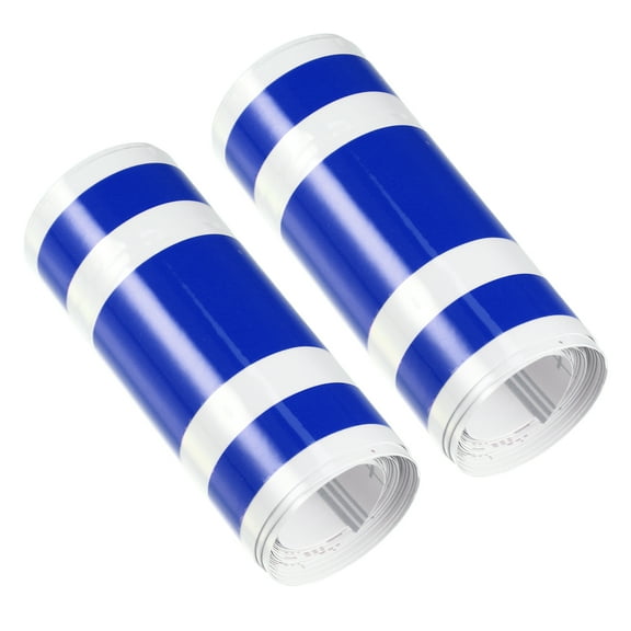 Unique Bargains 2pcs Hood Stripe Pattern Sticker Hood Roof Trunk Skirt Bumper Decal Decoration for Car Hood Roof Blue