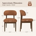 thumbnail image 2 of Hawsaiy Dining Chairs Set of 2, Upholstered Kitchen & Dining Room Chairs with Solid Wood Frame, Curved Back Side Chairs, Brown, 2 of 9