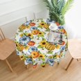 thumbnail image 5 of Thanksgiving Tablecloth, Fall Pumpkin Sunflower Round Tablecloth 60 Inch, Autumn Table Cloth for Rustic Farmhouse Kitchen Decor, Wipeable Polyester Fabric Table Cover for Holiday Outdoor Party, 5 of 6