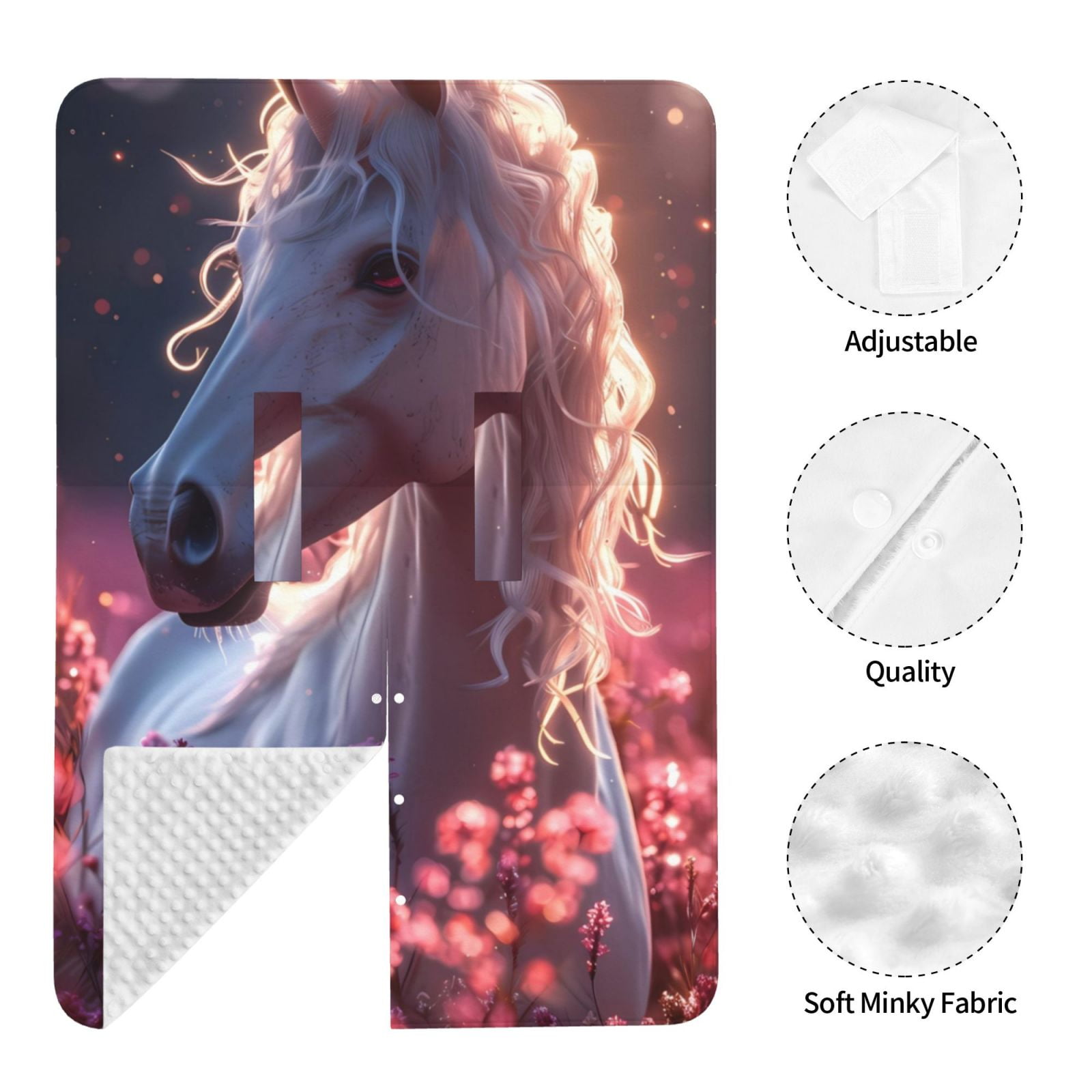 Naloa Flower White Horse Baby Car Seat Cover, Breathable Baby Carrier Cover, Multiuse Baby Carrier Cover & Nursing Breastfeeding Cover