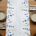 thumbnail image 5 of Table Runners 120 Inches Long Dress Scarves, Navy Blue Eucalyptus Leaves Farmhouse Coffee/Dining/Kitchen Table Runner for Living Room, Retro Country Leaf Botanical 13x120 Inch, 5 of 9