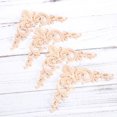thumbnail image 3 of Minkissy 4Pcs Flower Pattern Wood Carved Applique Beige Wood Corner Decal for Doors, 3 of 4