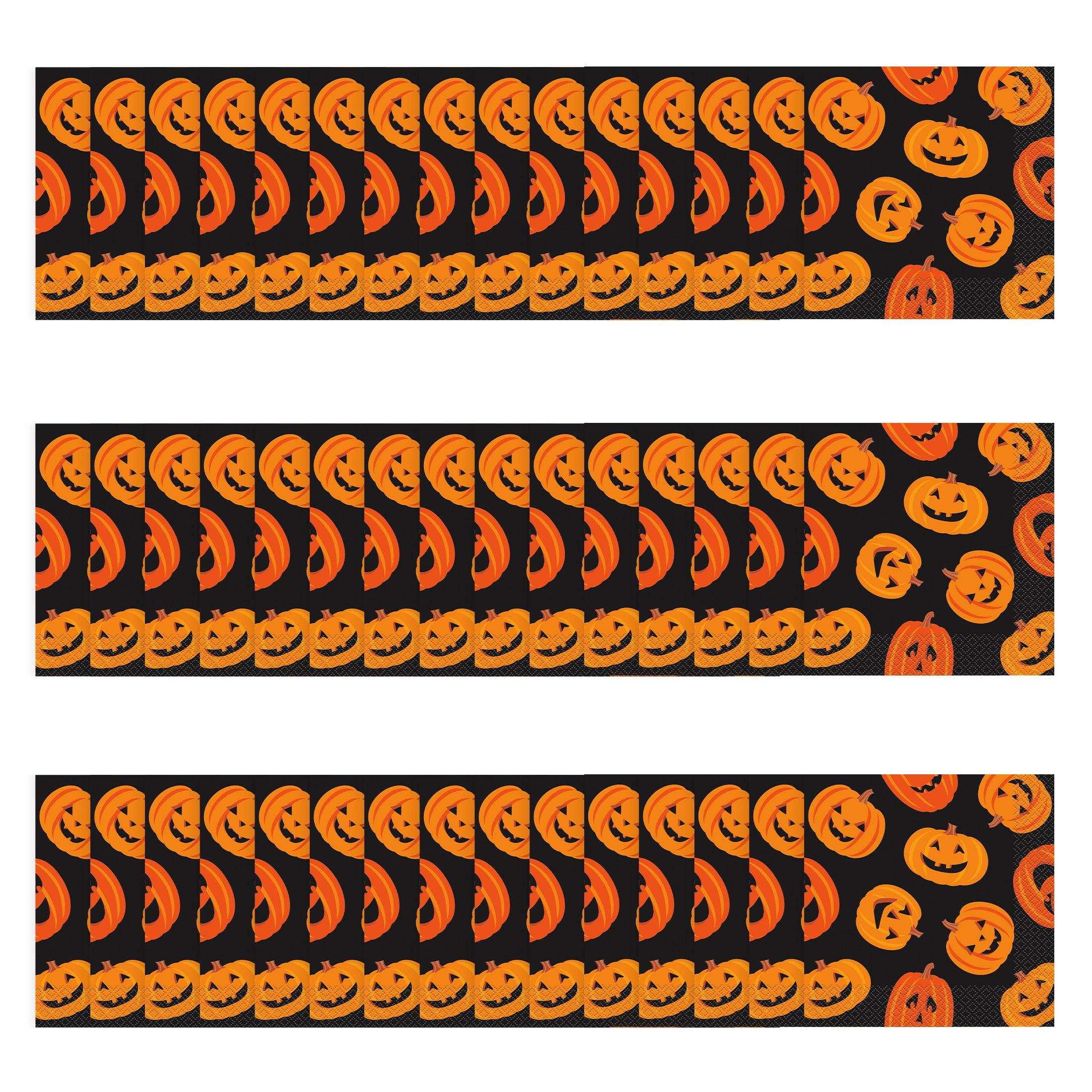 45 Count 6.5IN Smiling Pumpkins Lunch Napkins by Way to Celebrate