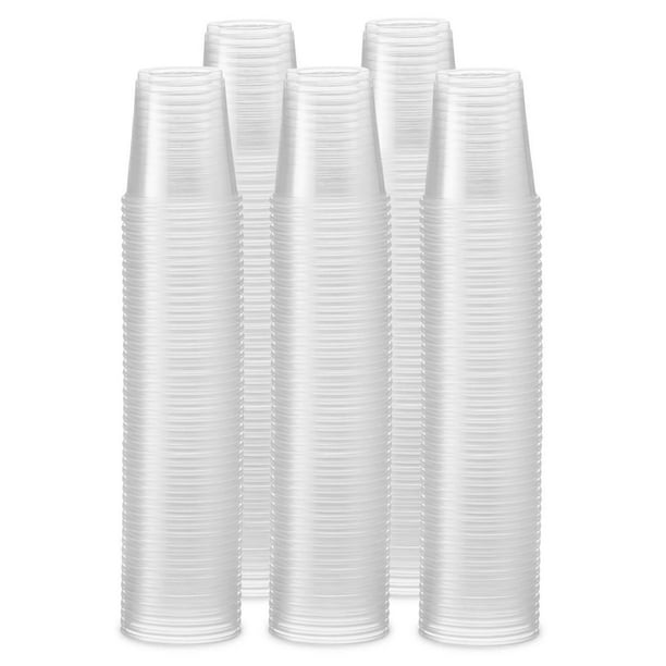 [500 Pack] 3 oz. Clear Plastic Cups, Small Disposable Bathroom