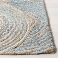thumbnail image 3 of SAFAVIEH Cape Cod Aindreas Geometric Area Rug, Natural/Blue, 6' x 6' Square, 3 of 11