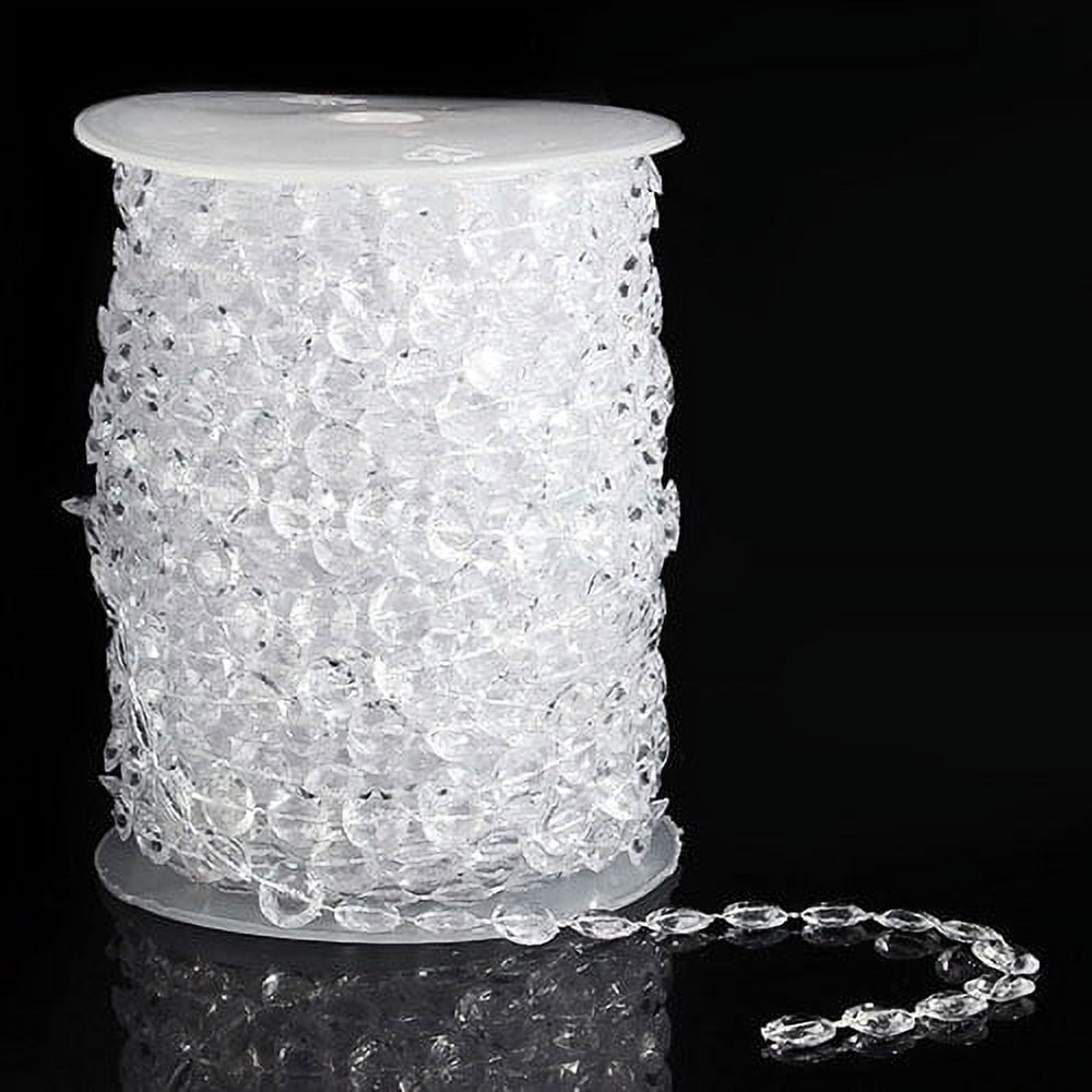 opvise 30 Meters Transparent Plastic Resin Beads Curtain Window Door Wedding Backdrop Transparent