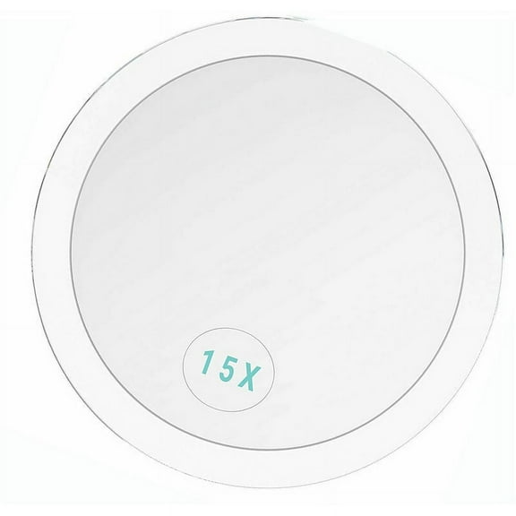 15X Magnifying Glass - For Makeup, Hair Removal, And Blackhead/Blemishes Removal - Circular Mirror With Three Suction Cups For Easy Installation, 6-Inch Ruioiu