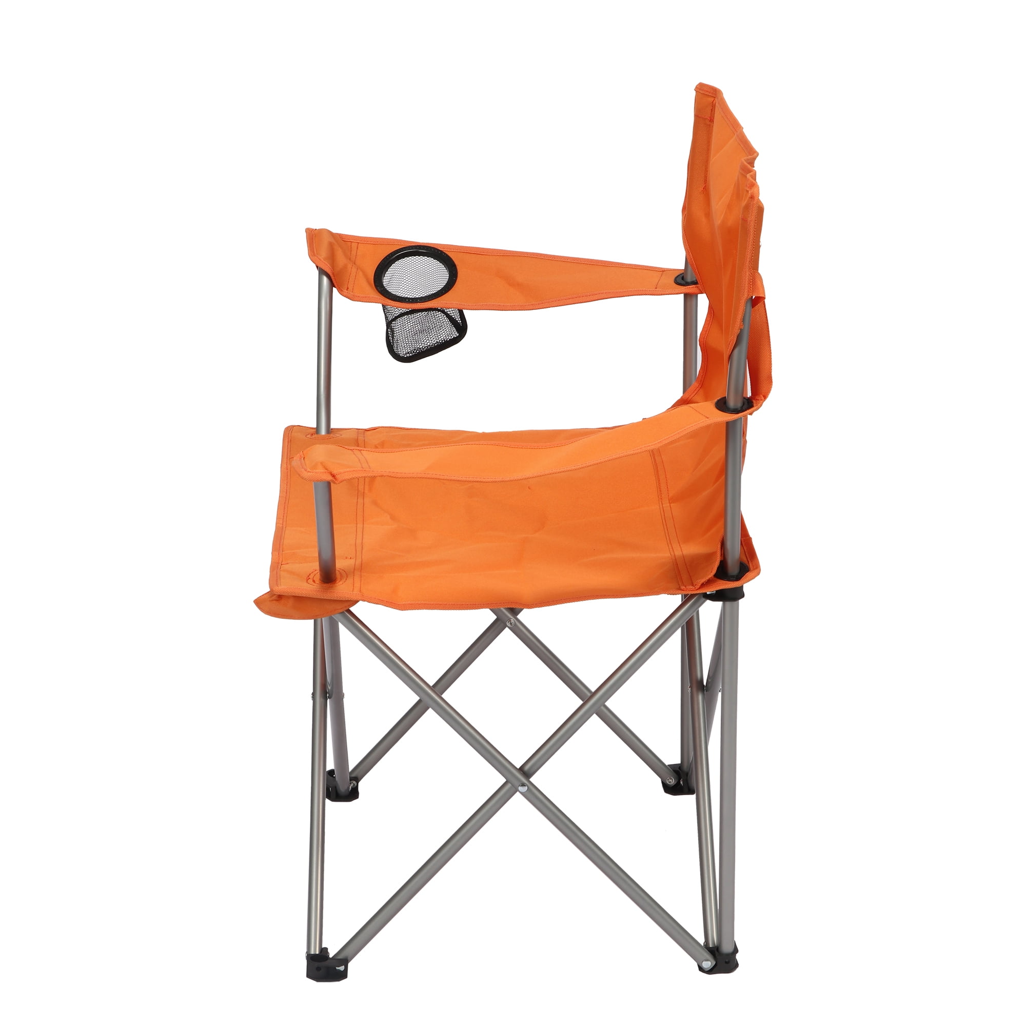 Ozark Trail Quad Folding Camp Chair with Cup Holder, Burnt Orange