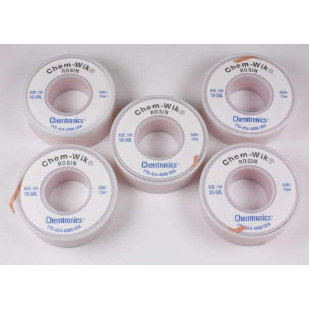 

Chemtronics 10-50L Chem-Wik Rosin Desoldering Braid 5 pack