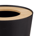 thumbnail image 2 of Bouclair Black Waste Bin with Natural Wood Rim, 2 of 2