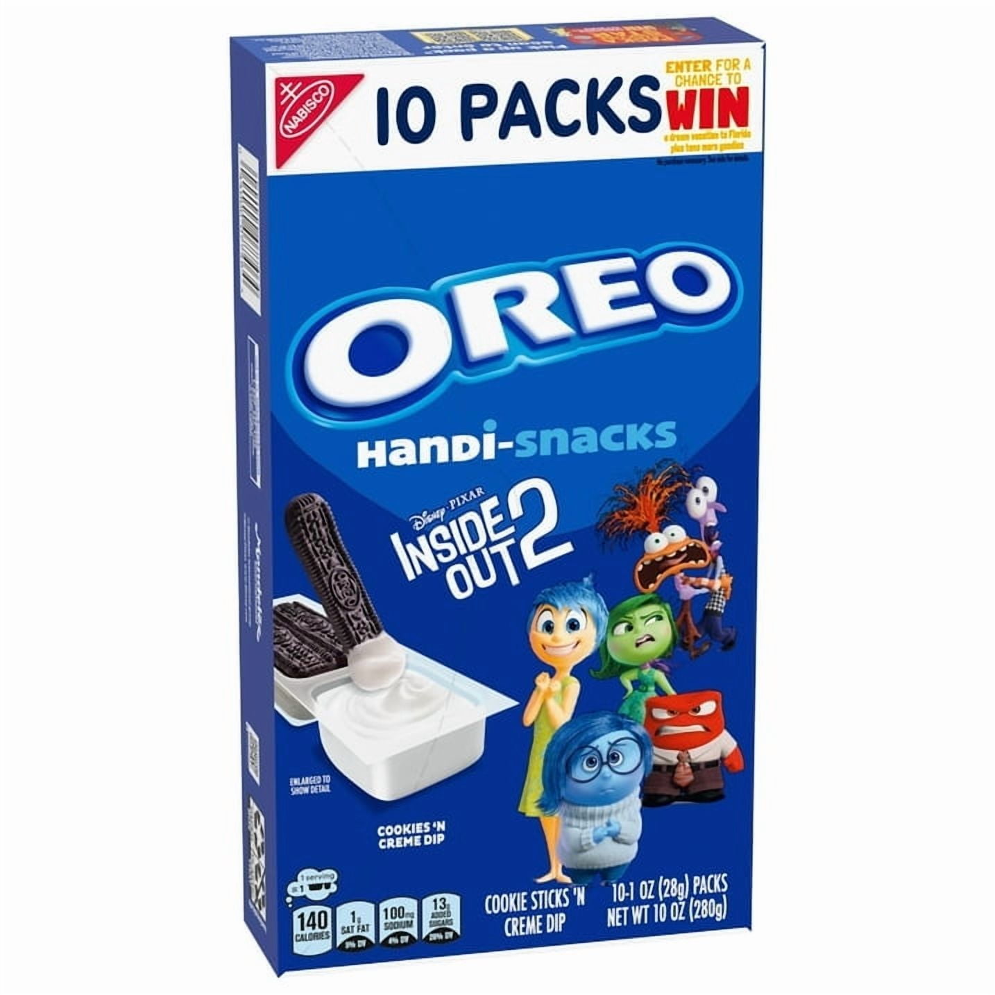 3 Pack- Handi-Snacks OREO Cookie Sticks 'N Creme Dip Snack Packs, 10 Snack Packs