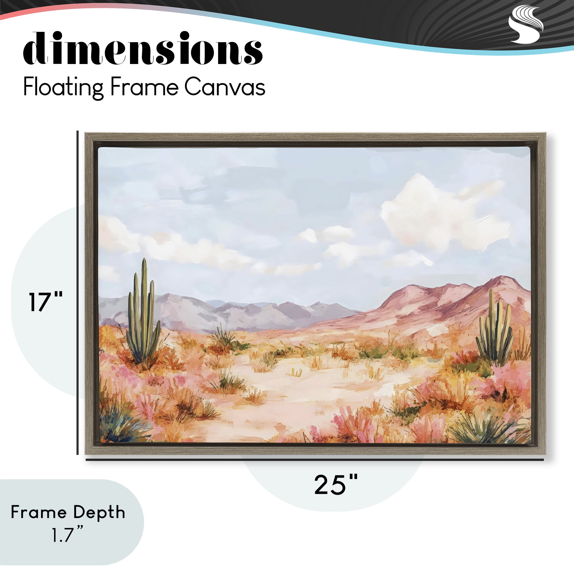Stupell Industries Pastel Desert Dream Sunset Brown Framed Floater Canvas Wall Art, design by Creative Studio