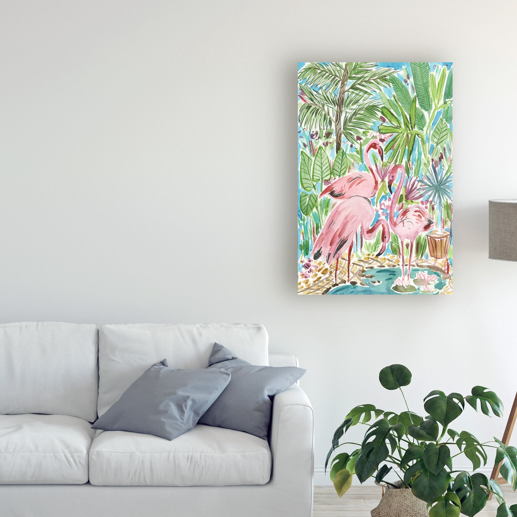 Trademark Fine Art 'Flamingo Paradise II' Canvas Art by Melissa Wang