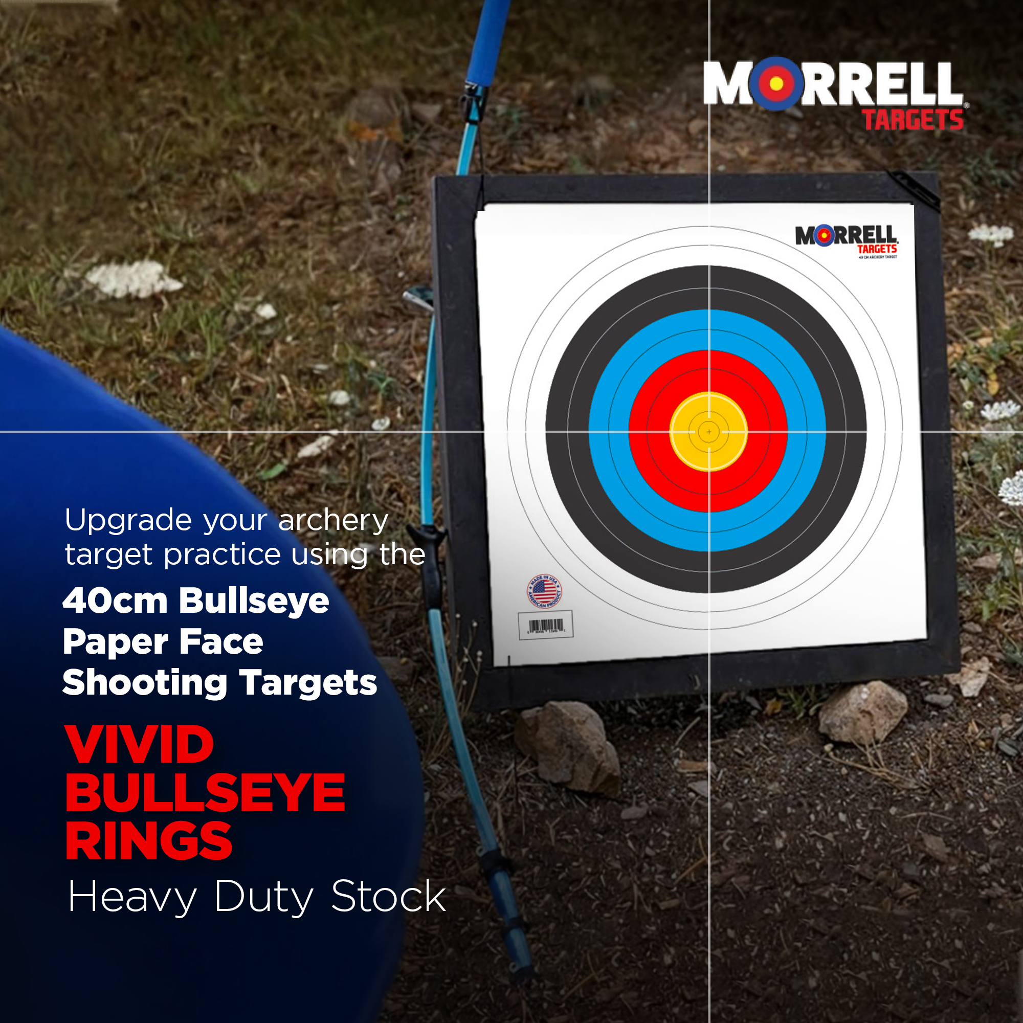 Morrell 40cm Bullseye Paper Face Shooting Targets, 16 x 16 Inches, 100 Count