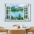 thumbnail image 3 of wall26 Canvas Print Wall Art Window View Colorado Forest Lake Mountain Range Wilderness Nature Photography Realism Scenic Landscape Colorful Multicolor for Living Room, Bedroom, Office - 32"x48&, 3 of 5