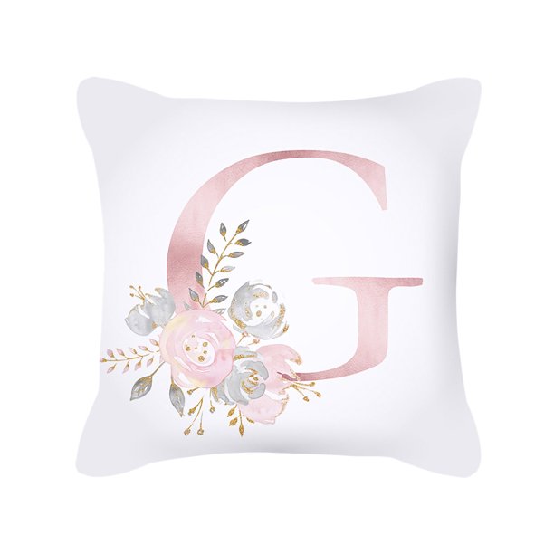 Funda de almohada con diseño de letras, funda de cojín para sofá o coche, almohada para decoración del hogar Wmkox8yii HFSH1151