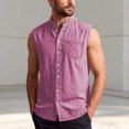 thumbnail image 2 of XAOFW Casual Solid Color Sleeveless Shirts For Man Everyday Wear Breathable Shirt Lightweight Summer Shirts Trendy Tops XXXL, 2 of 5