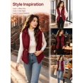 thumbnail image 6 of Mengpipi Women's Lightweight Quilted Gilet Autumn Winter Sleeveless Hooded Belted Waist Stand Collar Thermal Coat with Side Pockets S-2XL, 6 of 7