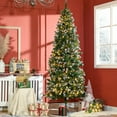 thumbnail image 2 of HOMCOM 7.5' Skinny Prelit Artificial Christmas Tree with Snow-dipped Tips, 2 of 10