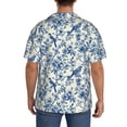 thumbnail image 3 of Lsque Vintage Floral Birds print Men's Cuban Collar Short Sleeve Shirt Summer Beachwear Casual Button Down Fashionable Vacation Leisure Shirt-3X-Large, 3 of 7