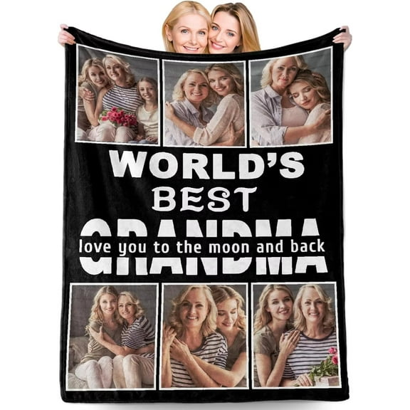 AISENIN Customized Nana Gifts from Granddaughter Grandson Custom Blankets with Collage Photos Mothers Gifts for Grandma Nanny Blanket