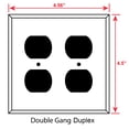 thumbnail image 4 of 2 Gang Duplex Outlet METAL Light Switch Cover - Two Gang Wall Plate for Duplex Outlet Style Light Switches, Stainless Steel White with Semi-Gloss Finish, UL Listed, 4.5 x 4.5 Inches (Made in USA), 4 of 5
