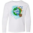 thumbnail image 3 of Inktastic Earth Day Turtle Planet with Waves and Birds Long Sleeve Youth T-Shirt, 3 of 5