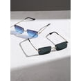 thumbnail image 3 of 2pairs Men Square Lens Rimless Boho Fashion Glasses, For Outdoor, 3 of 5