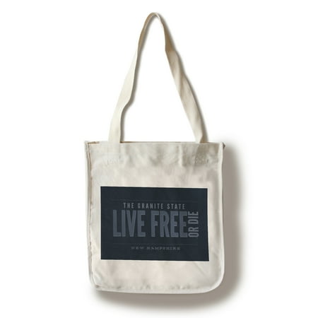 New Hampshire - Live Free or Die - The Granite State (Blue) (100% Cotton Tote Bag -