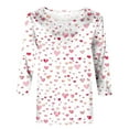 thumbnail image 4 of Resicozy Valentines Shirts for Women 3/4 Sleeve Shirts Trendy 2026 Cute Love Heart Print Tunic Tops Plus Size Casual Blouses Light pink 2XL, 4 of 4