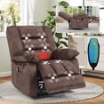 thumbnail image 5 of Ebello 36'' Massage Recliner Chair with Heat and Vibration – Soft Fabric Manual Reclining Chair for Living Room and Bedroom – Brown, 5 of 11