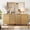Oak, variant on 63" Reeded Accent Cabinet Set with Adjustable Shelves, Modern Credenza Storage Cabinet with Doors for Living Room, Kitchen, Dining Room, Hallway